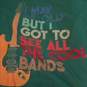 Mens Graphic Tee - Green "See All The Cool Bands"
